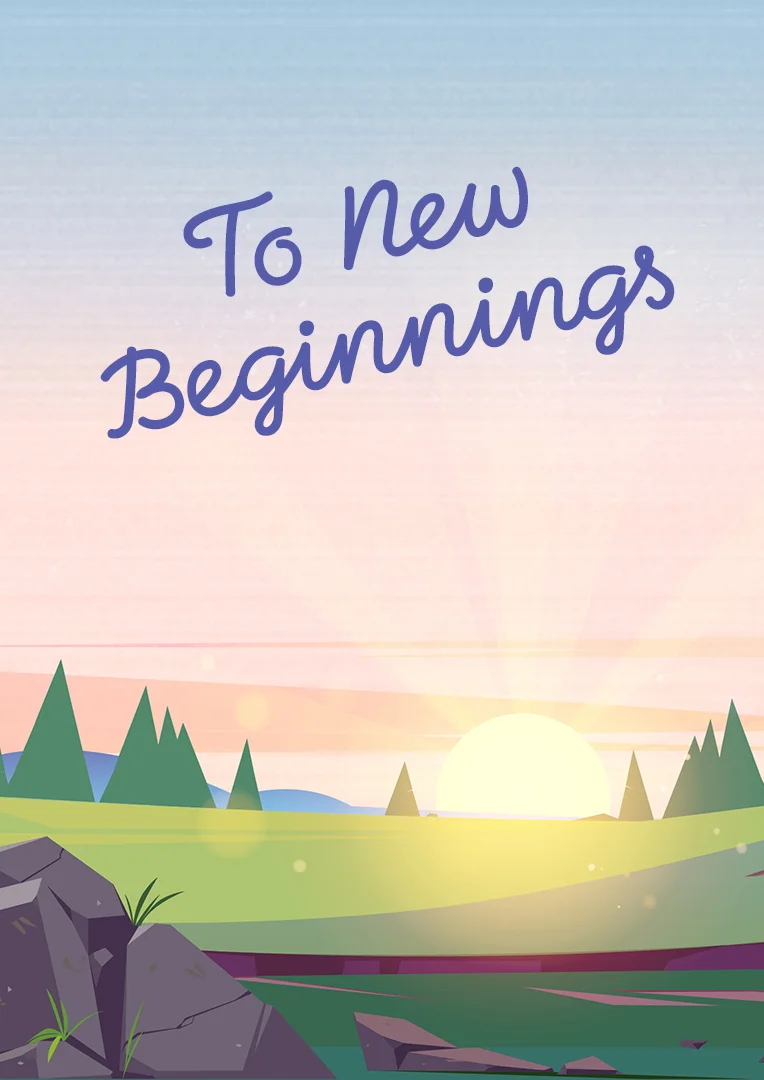 To New Beginnings Sunrise Leaving Card