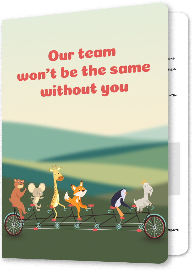 Tandem Animal Team Leaving Card