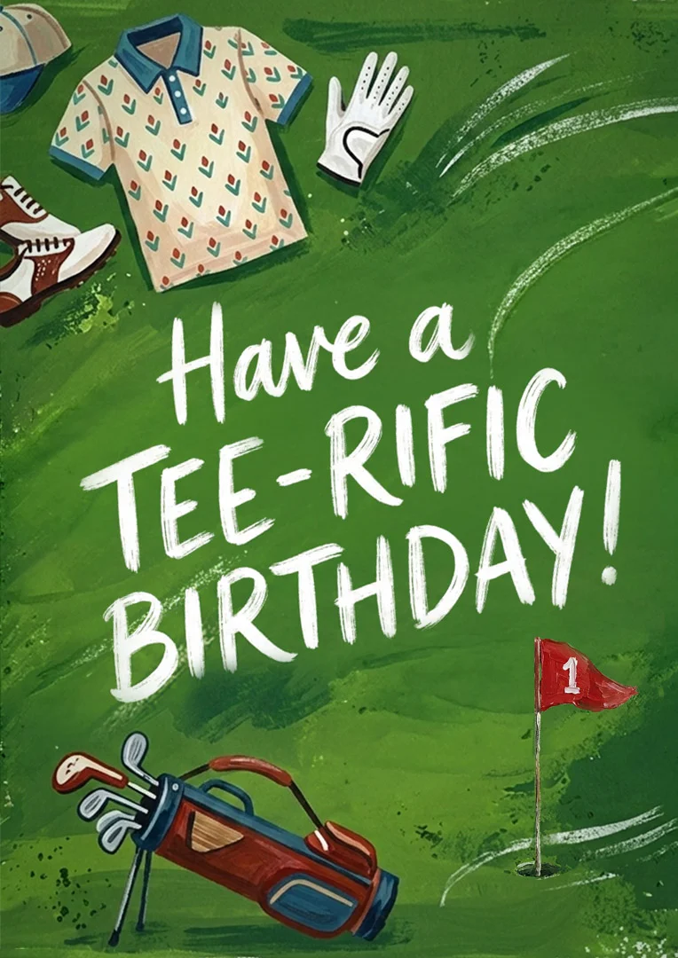 Tee-rific Golf Birthday Card