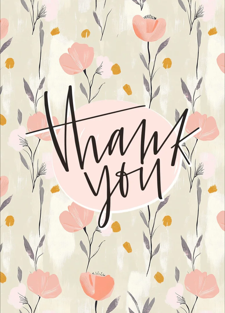 Artistic Blooms Thank You Card