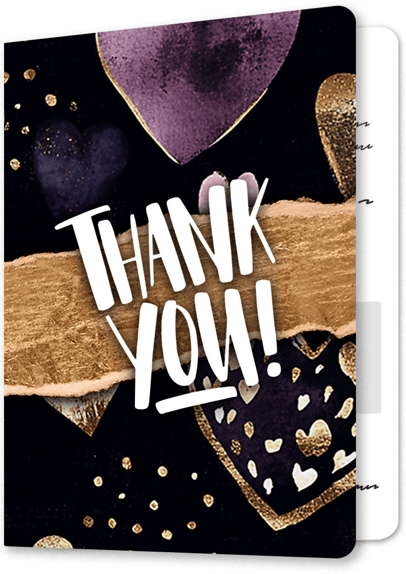 Mystical Dark Hearts Thank You Card