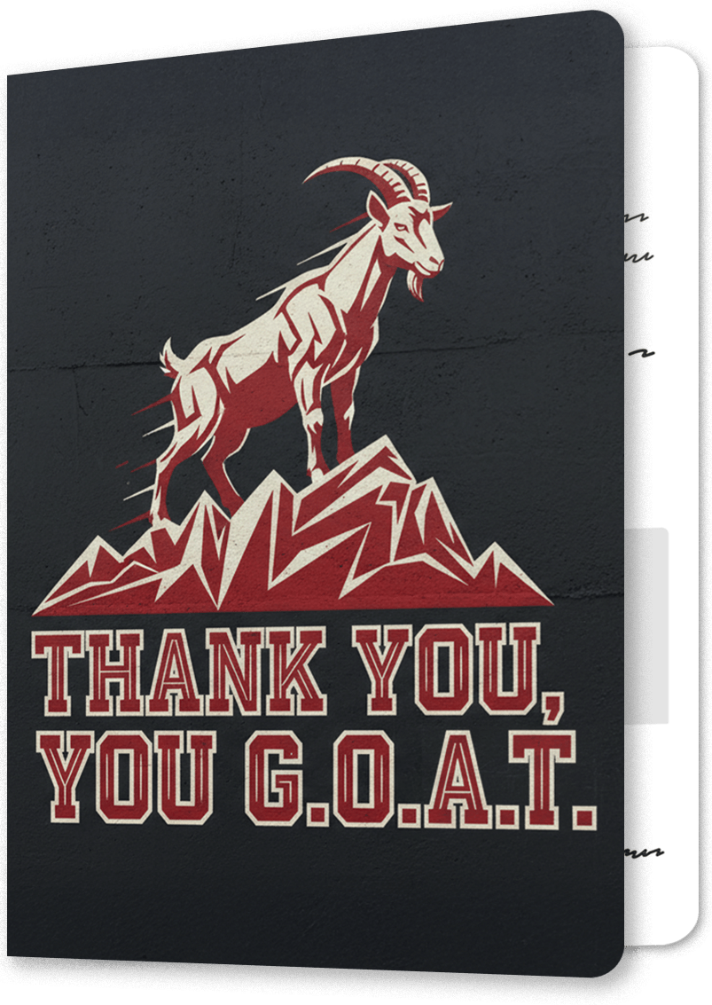 You're The G.O.A.T. Thank You Card