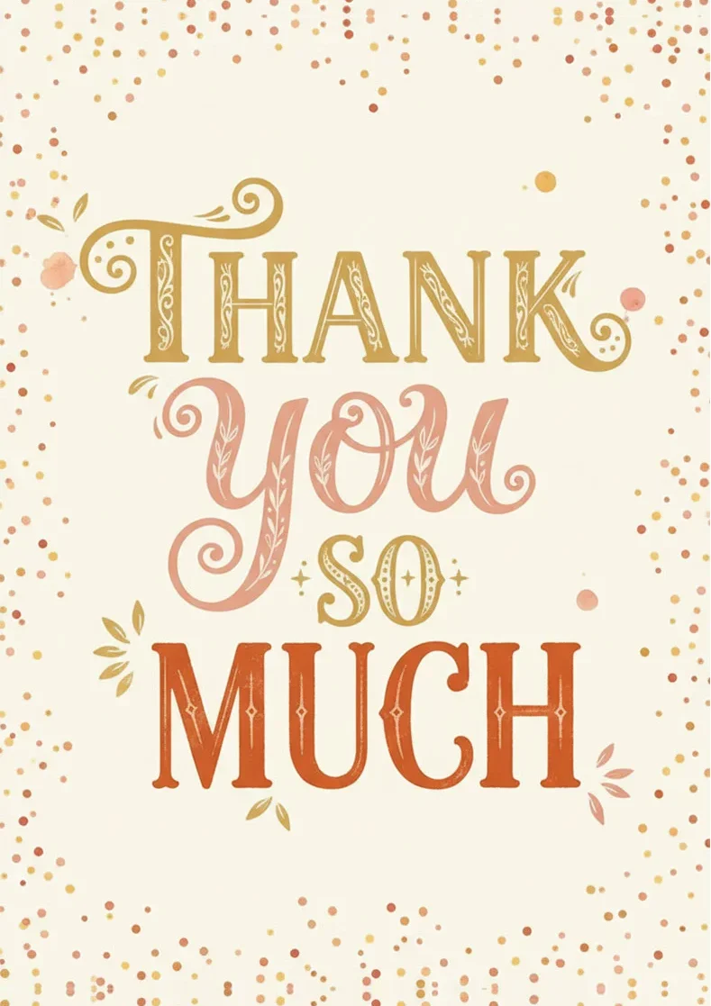 The Golden Handwritten Thank You Card
