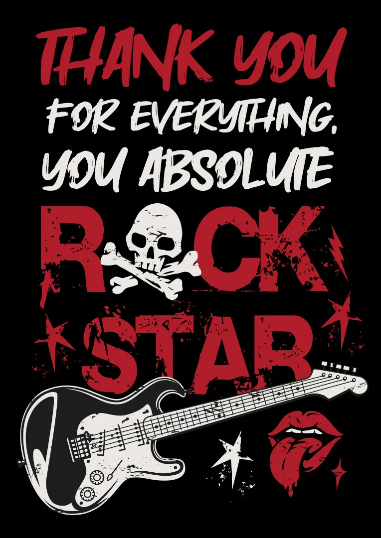 Absolute Rock Star Thank You Card