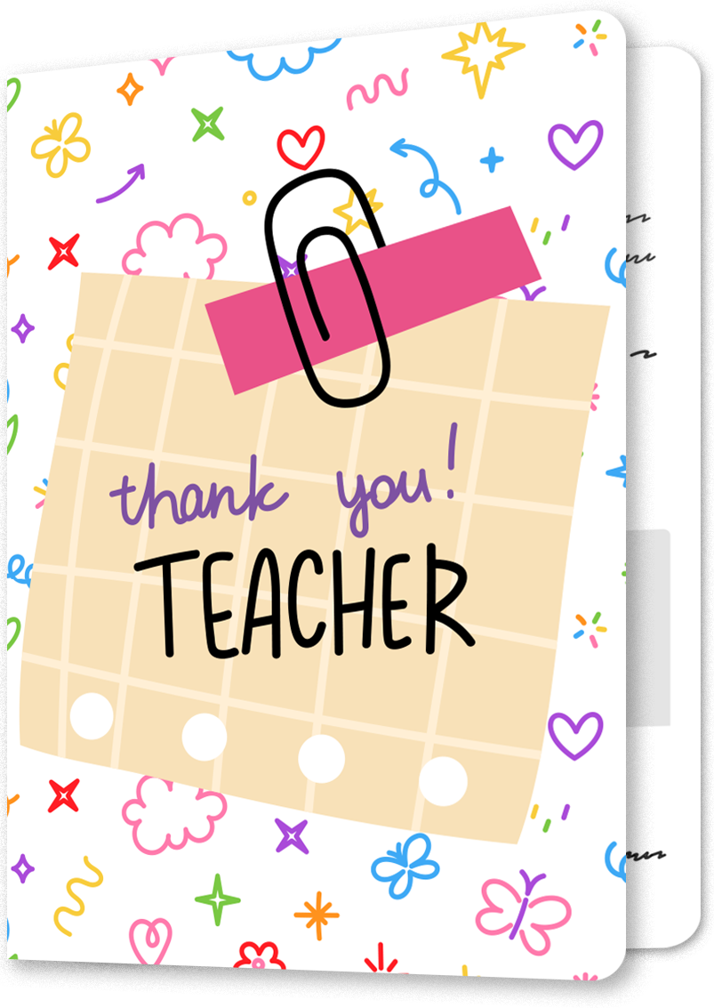 Cheerful Teacher Thank You Card