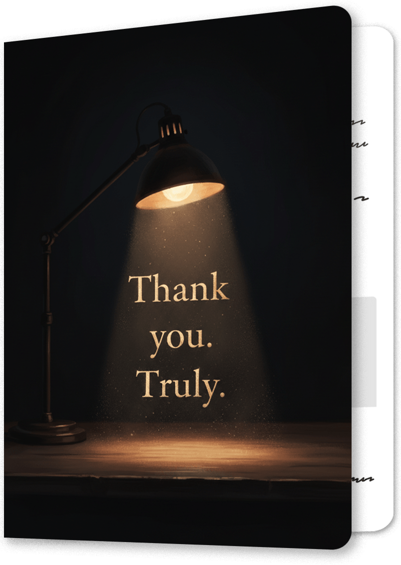 A Truly Sincere Thank You Card