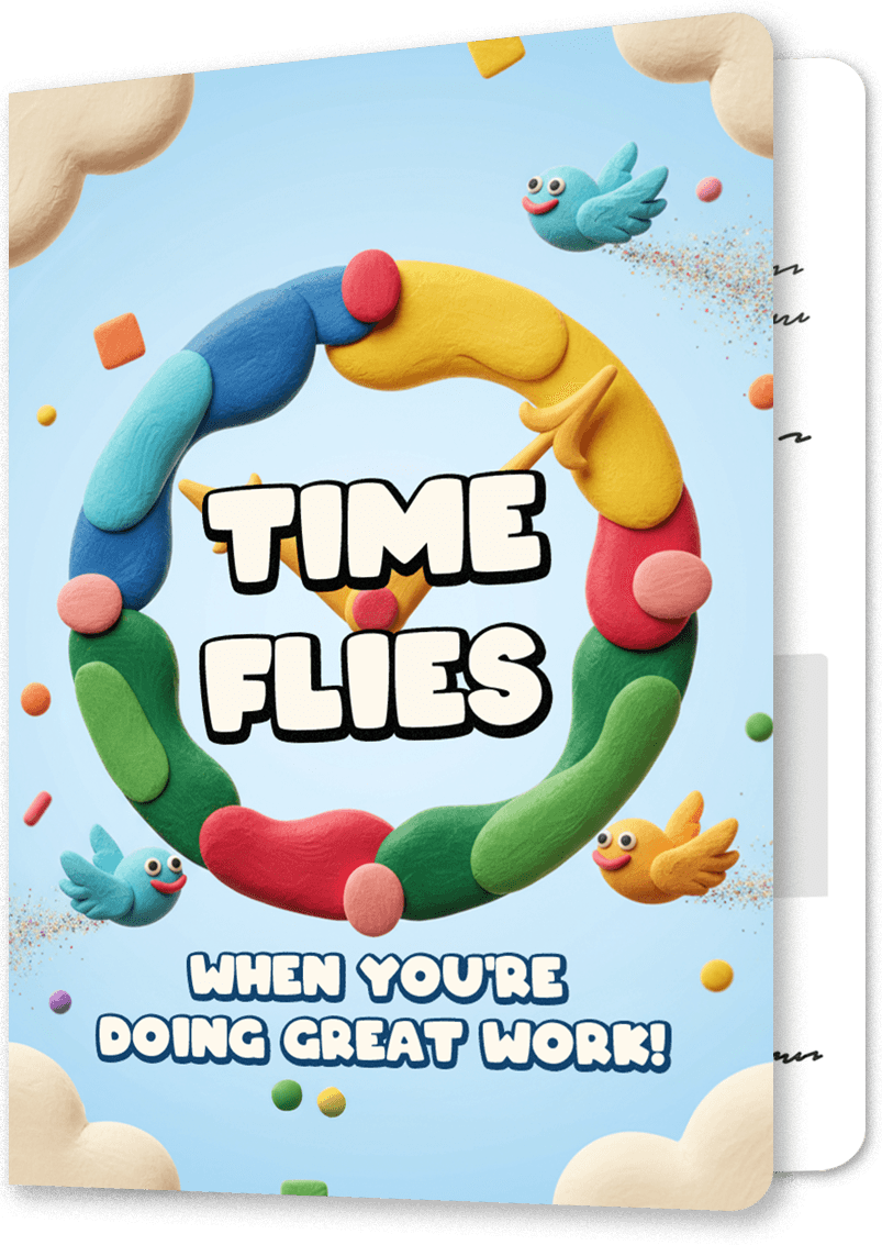 Time Flies Clay Style Retirement Card