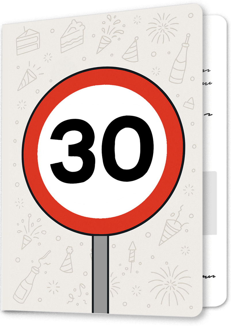 New Speed Limit 30 Birthday Card