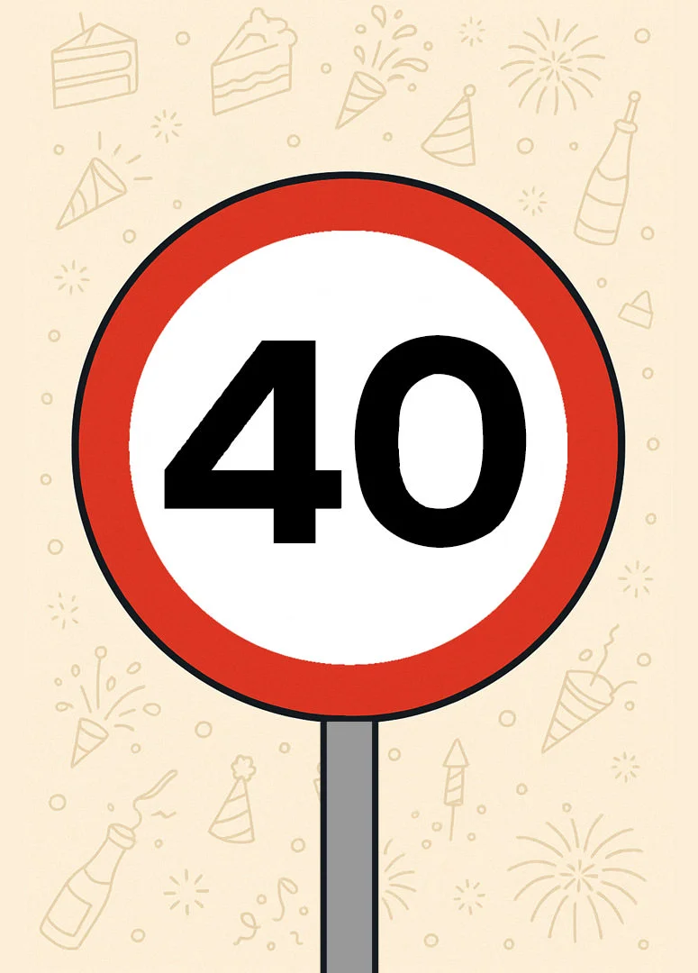 40 Speed Limit Birthday Card