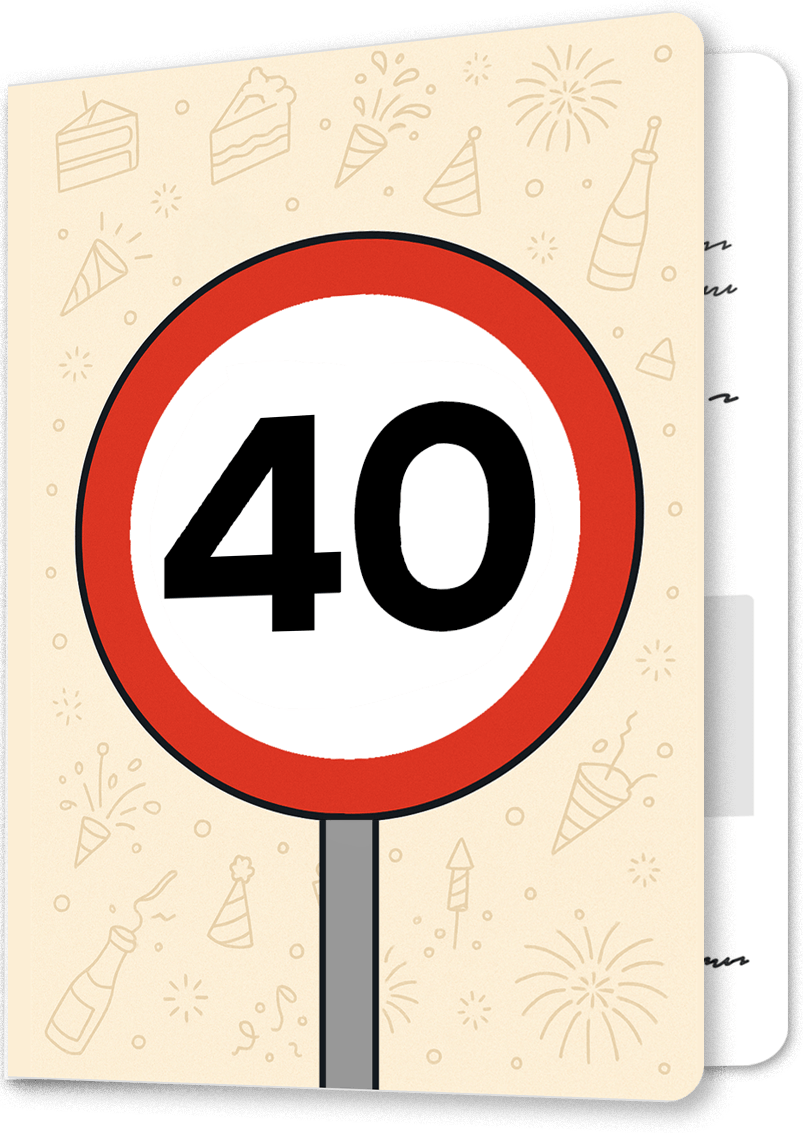 40 Speed Limit Birthday Card
