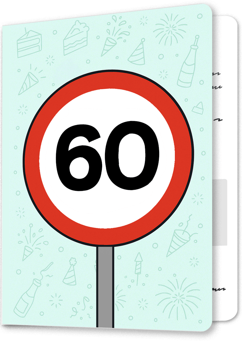 Speed Limit 60 Birthday Card