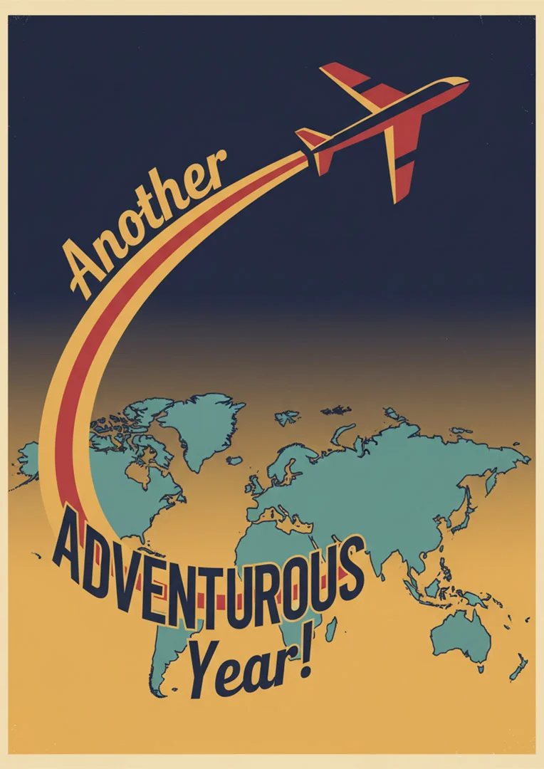 Vintage Adventure Work Anniversary Card