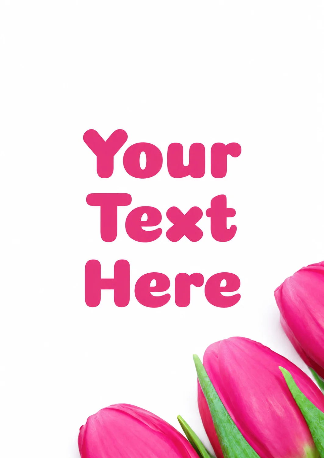 Pink Tulip Bunch Good Luck Card