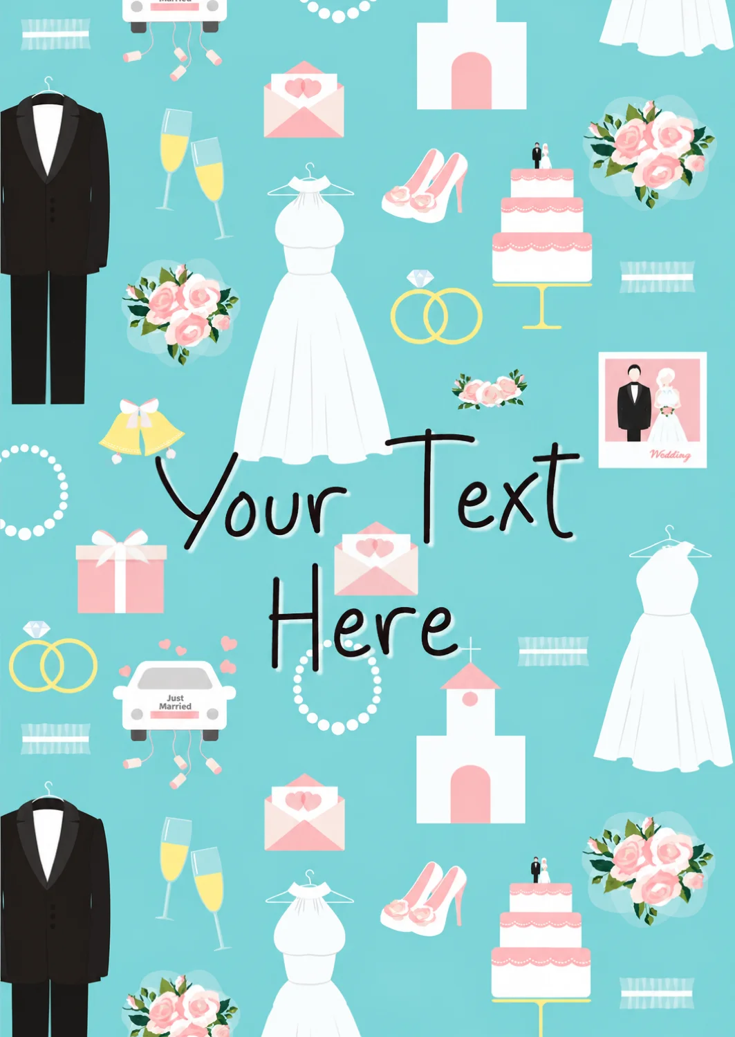 Pastel Patterned Celebration Wedding Card
