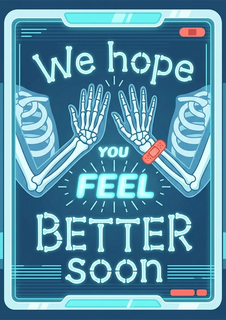 X-Ray Tech Get Well Soon Card