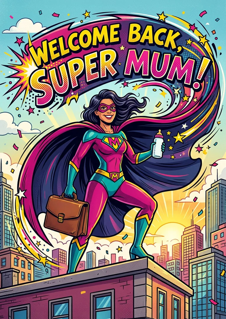 Welcome Back Super Mum Maternity Card