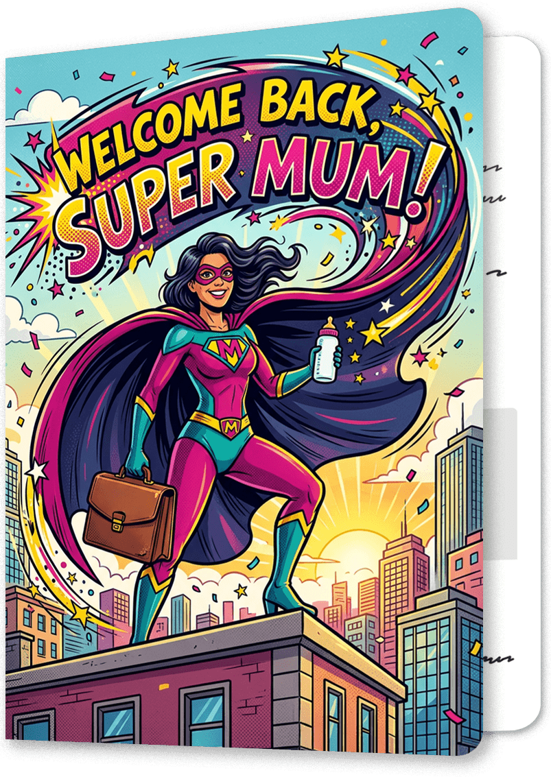 Welcome Back Super Mum Maternity Card
