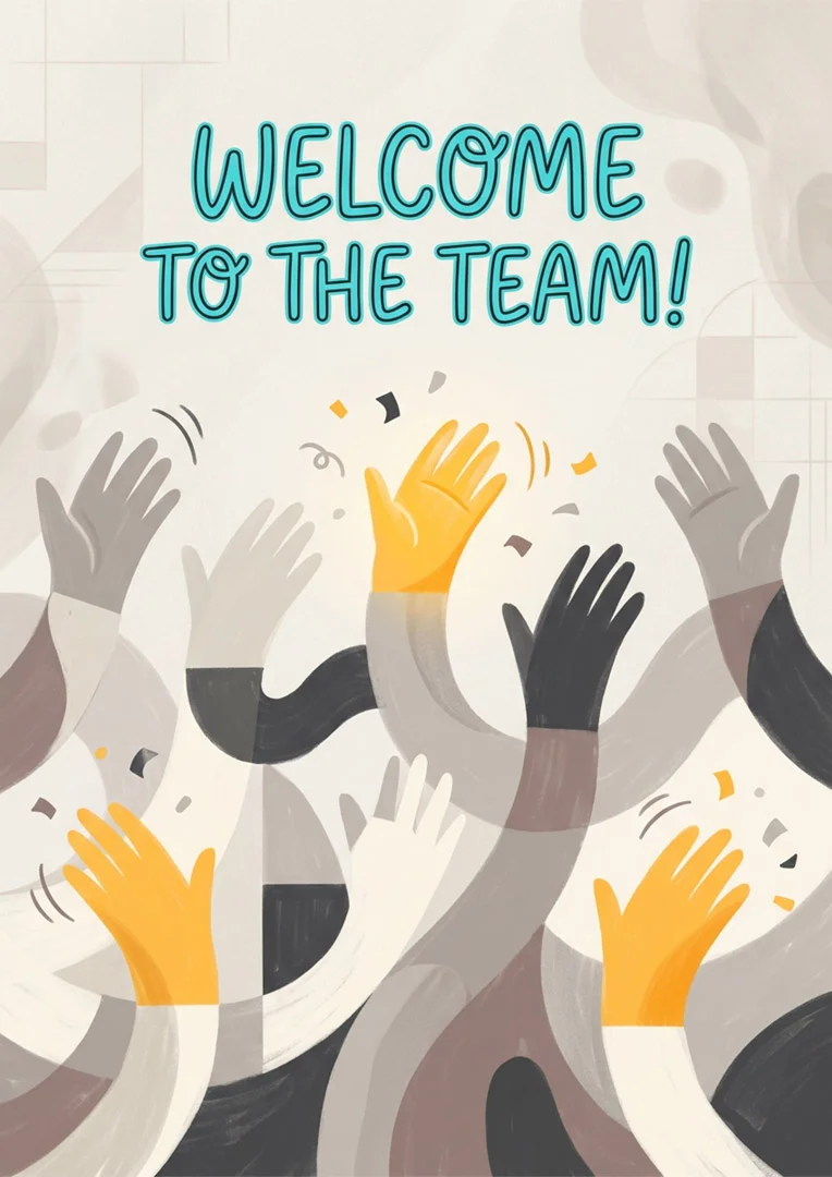 Clapping Hands Welcome and Onboarding Card