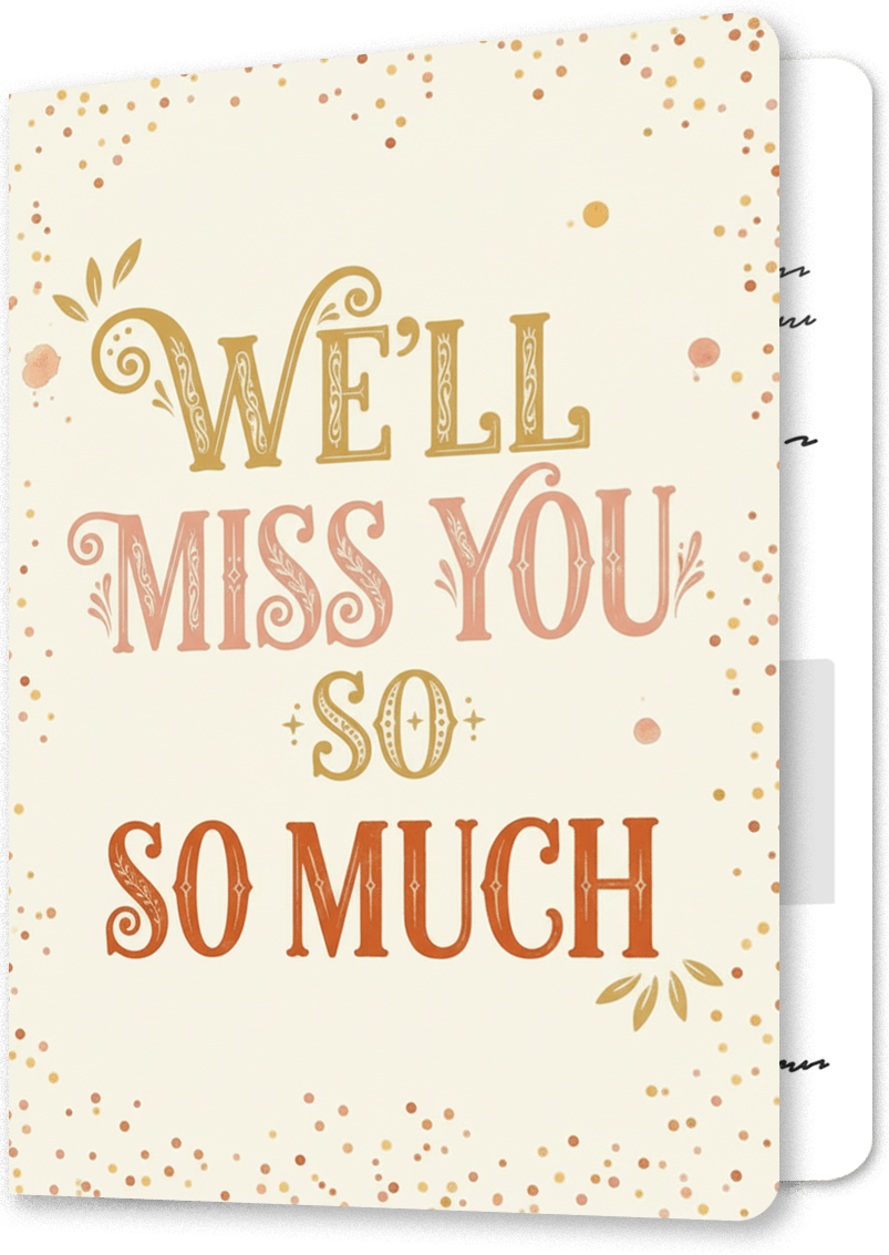 Golden Miss You Retirement Card