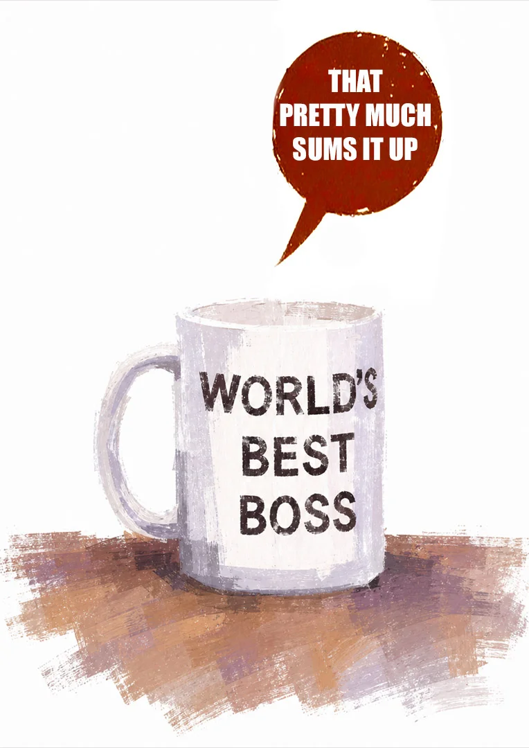 World's Best Boss Mug Leaving Card