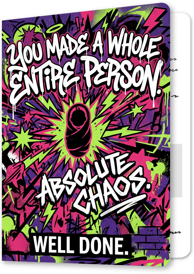 Absolute Chaos Graffiti Maternity Card