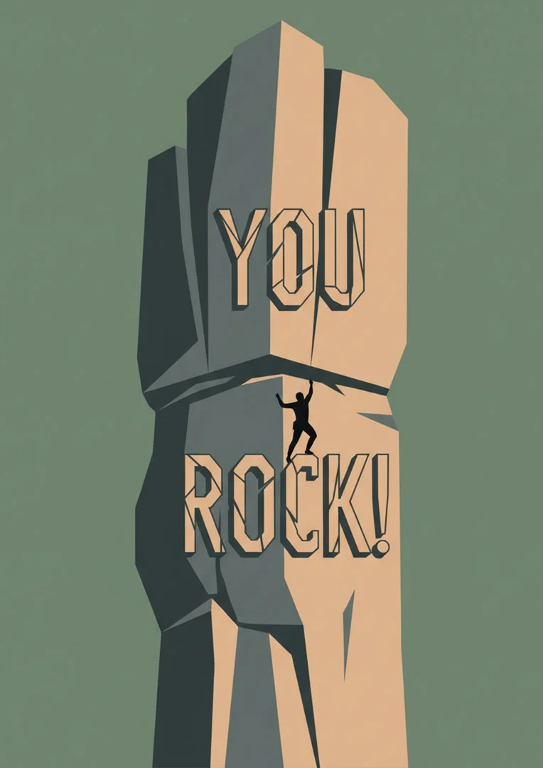 Scaling New Peaks Good Luck Card