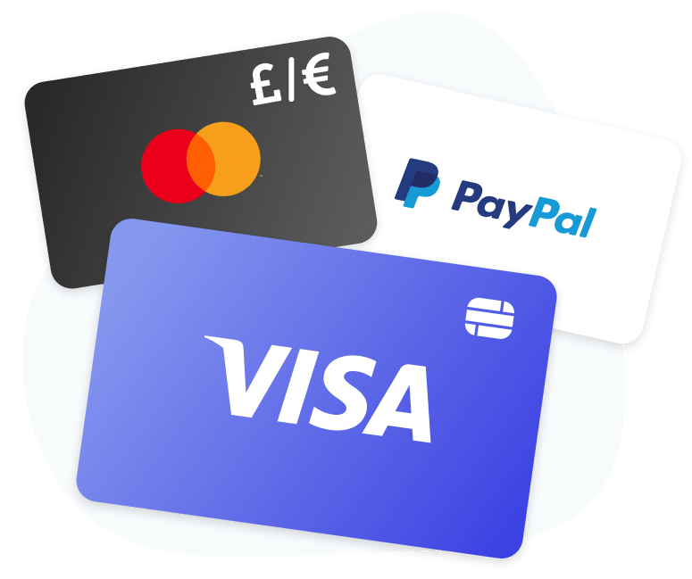 Image of prepaid PayPal, prepaid Mastercard and Visa gift cards