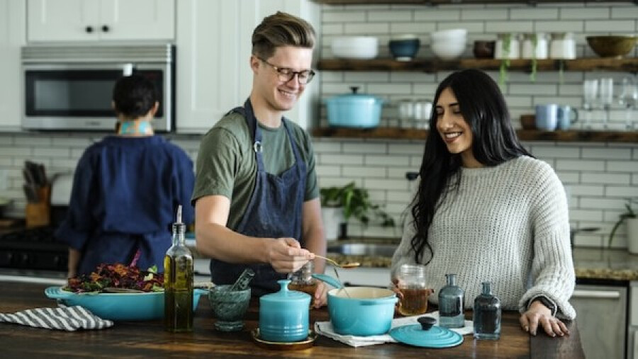 cooking together