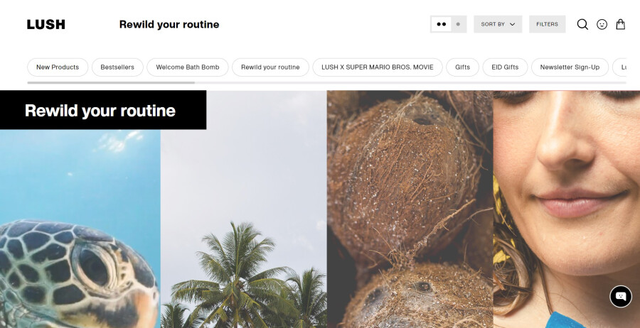 Lush Rewild and Values web page