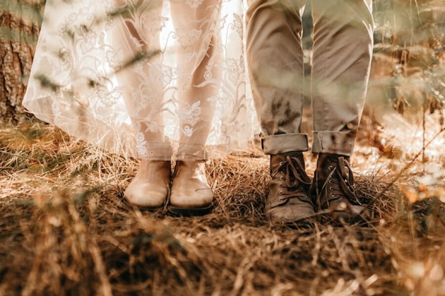 A couple standing