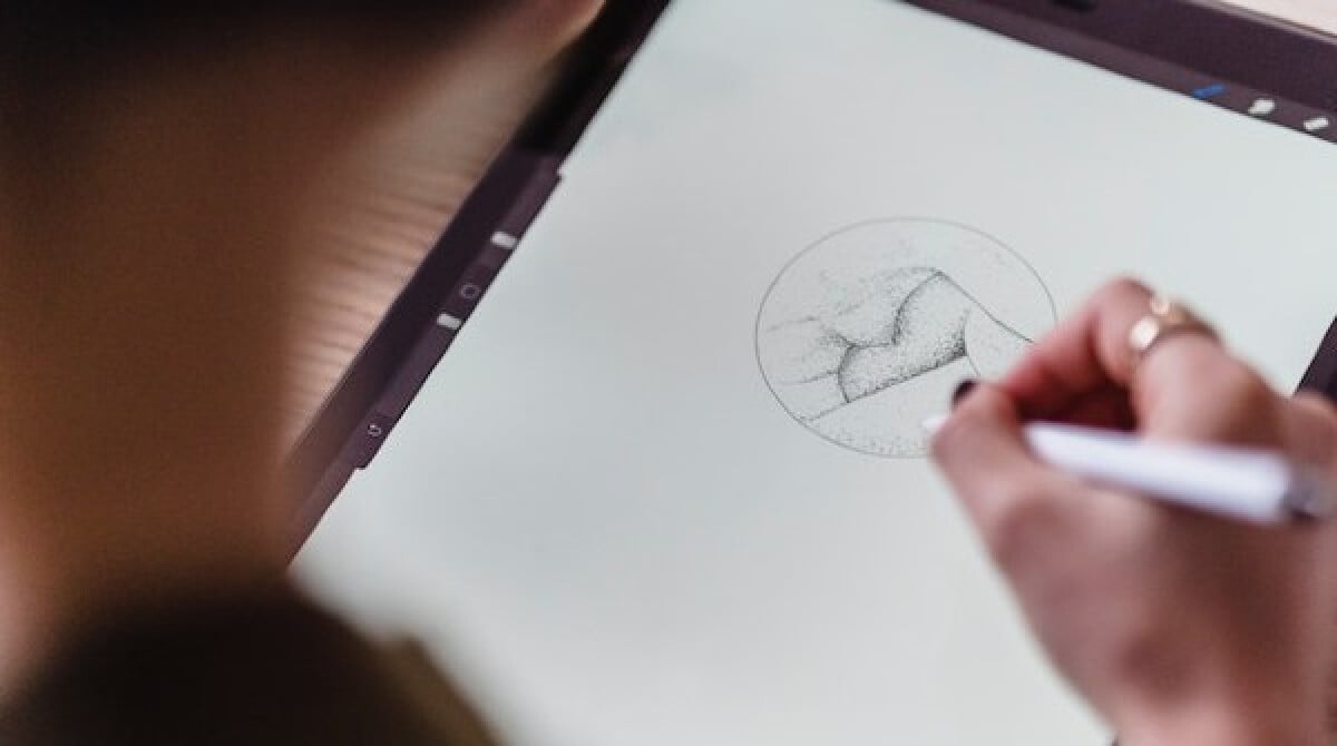 Digital art on a tablet
