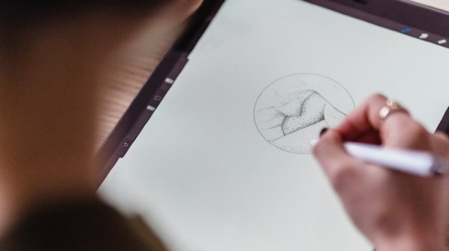 Digital art on a tablet