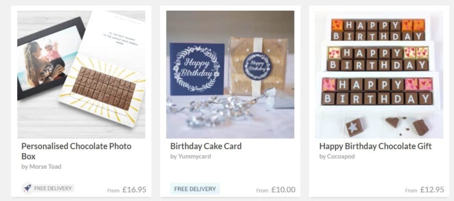 Edible greetings cards