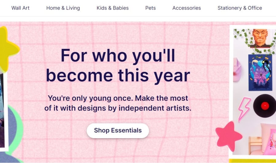 Redbubble home page