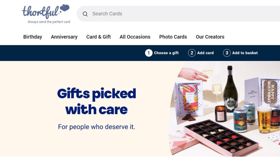 Thortful homepage