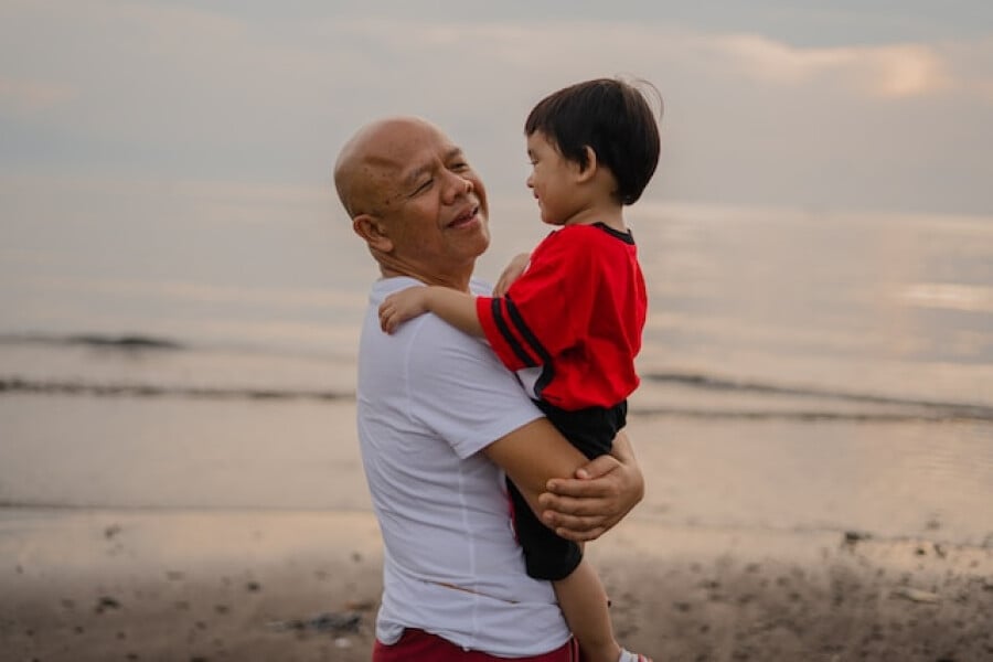 A grandfather and grandson