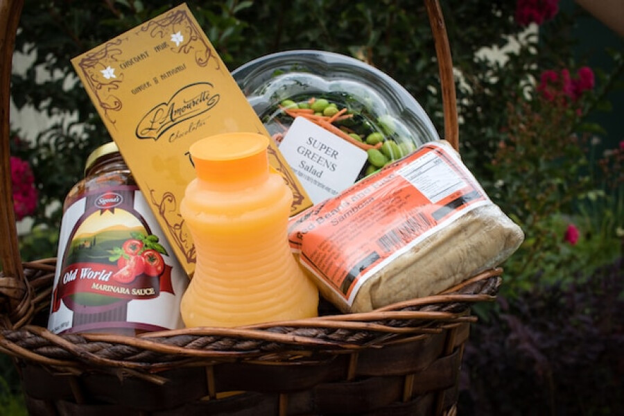 A hamper of luxury goods