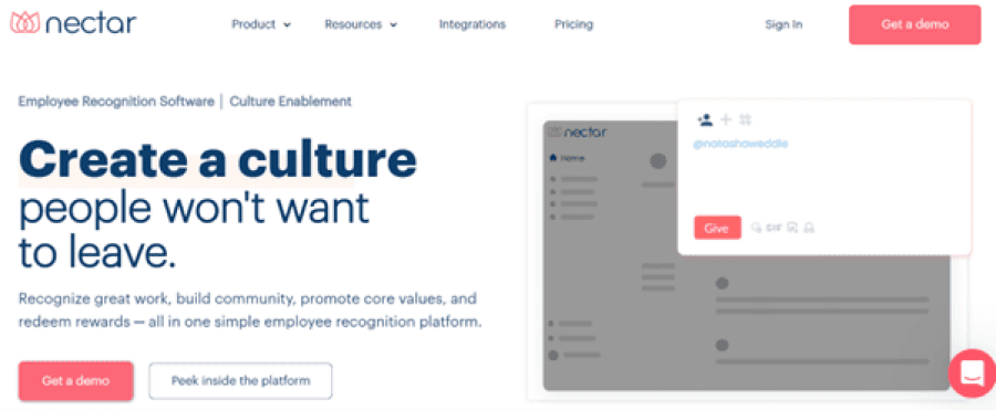 Nectar homepage