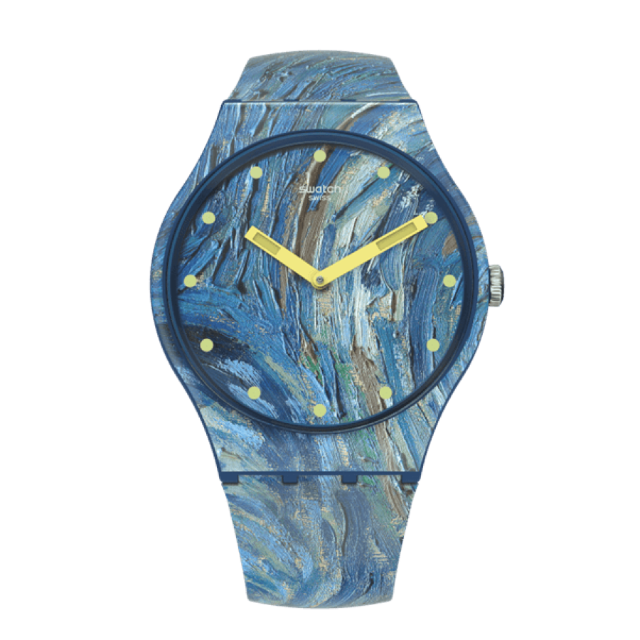 Modern Swatch watch blue