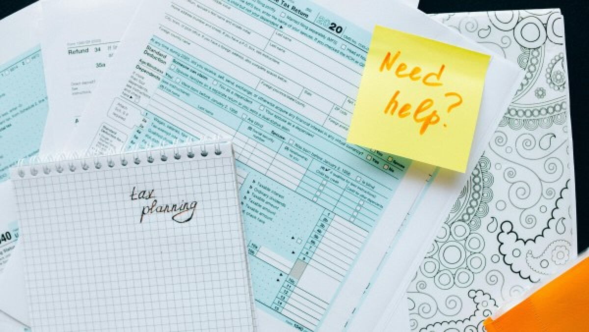 Tax documents on a table