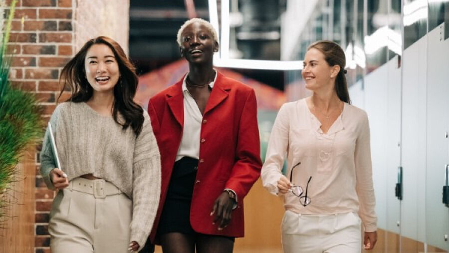 Diverse business colleagues in modern office