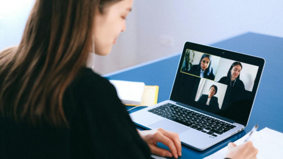 Team in a virtual meeting