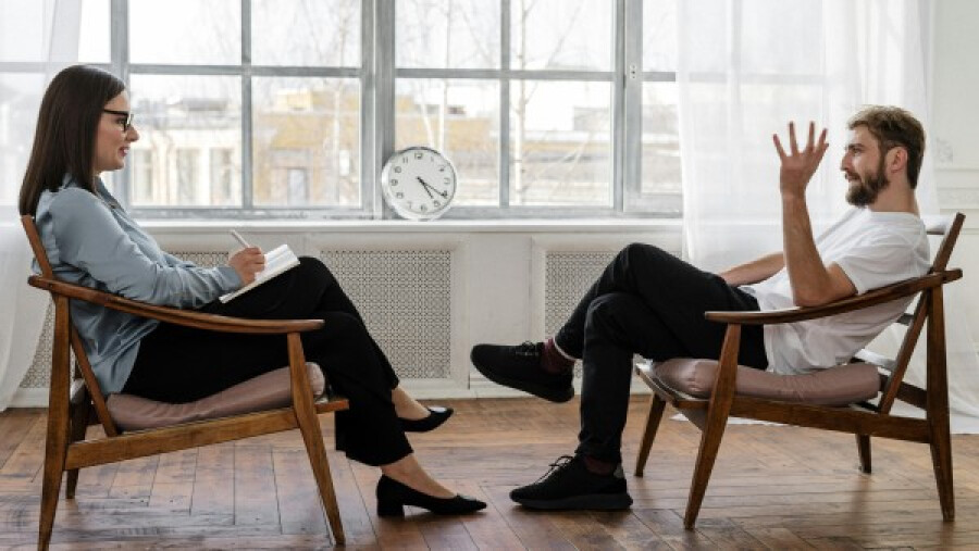 Man and a woman having an open conversation