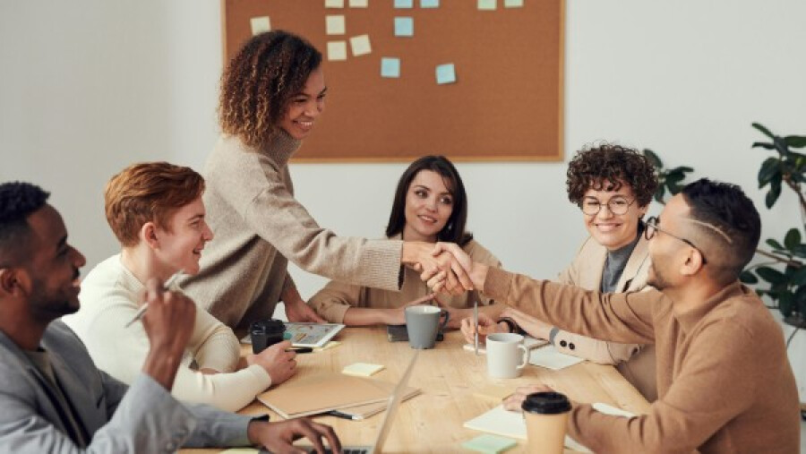 Colleagues making an agreement