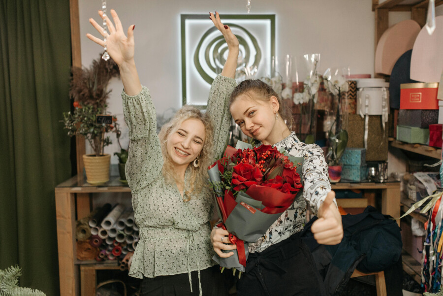 Women with flowers