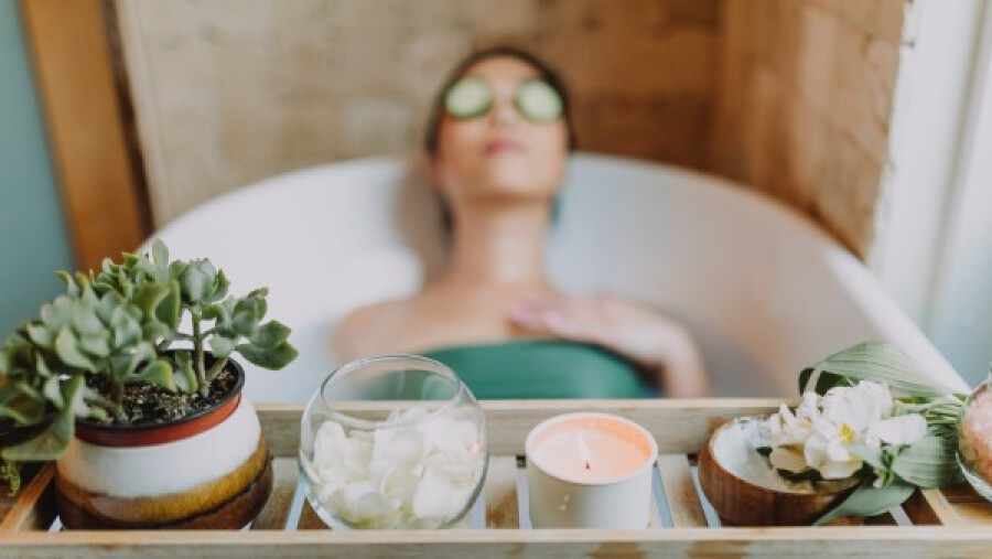 Woman in a bathtub