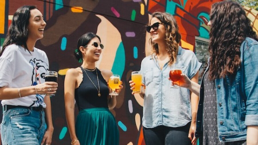 group of women with drinks