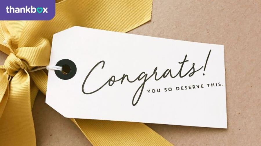 Congratulations gift and label